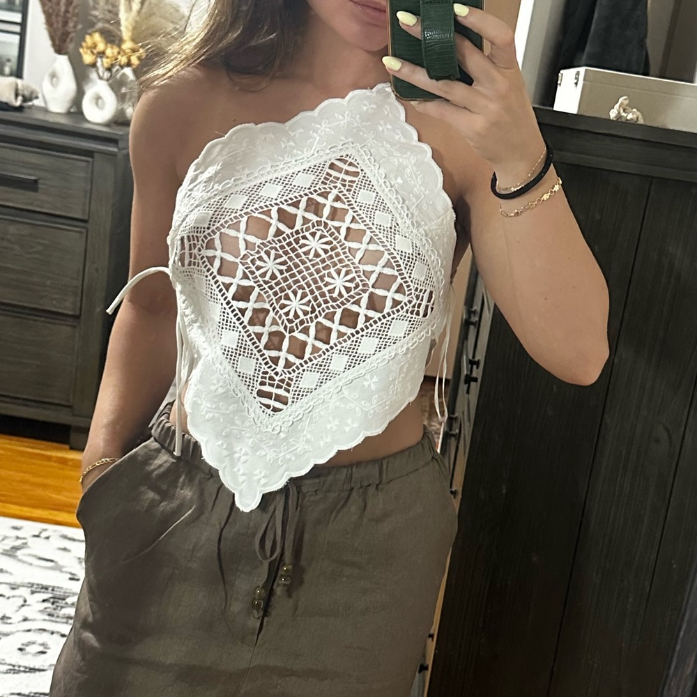 White Lace Halter Top